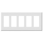 Leviton Decora Plus Screwless Snap-On Wallplate, 5-Gang, White