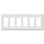 Leviton Decora Plus Screwless Snap-On Wallplate, 6-Gang, White