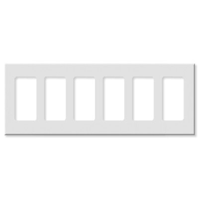 Leviton Decora Plus Screwless Snap-On Wallplate, 6-Gang, White