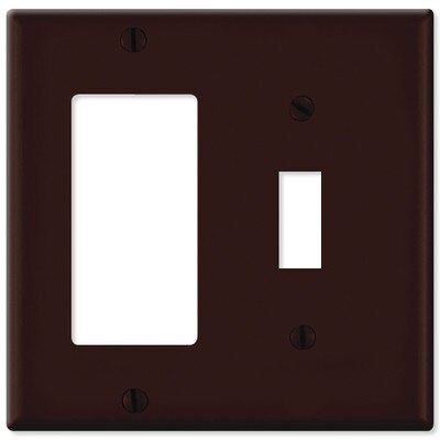 Leviton Combination Wallplate (1 Decora & 1 Toggle), Brown