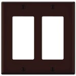 Leviton Decora Wallplate, 2-Gang, Brown
