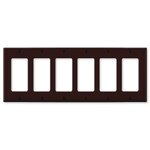 Leviton Decora Wallplate, 6-Gang, Brown