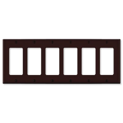 Leviton Decora Wallplate, 6-Gang, Brown
