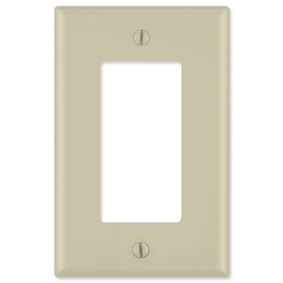 Leviton Decora Wallplate, 1-Gang, Midway Size, Ivory