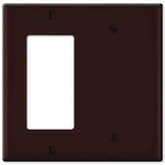 Leviton Combination Wallplate (1 Decora & 1 Blank), Brown