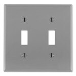 Leviton Toggle Switch Wallplate, 2-Gang, Standard Size, Gray