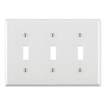Leviton Toggle Switch Wallplate, 3-Gang, Standard Size, White