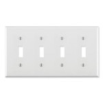 Leviton Toggle Switch Wallplate, 4-Gang, Standard Size, White