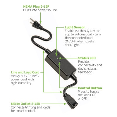 Leviton Decora Smart Wi-Fi Outdoor Plug-In Switch