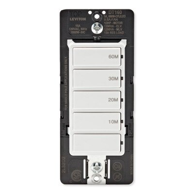 Leviton Decora In-Wall Countdown Timer Switch (10, 20, 30, 60 Min)