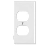 Leviton Duplex Receptacle Sectional Wallplate (End Section), White