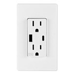 Leviton Weather-Resistant Receptacle with USB Type A/Type-C, 15A