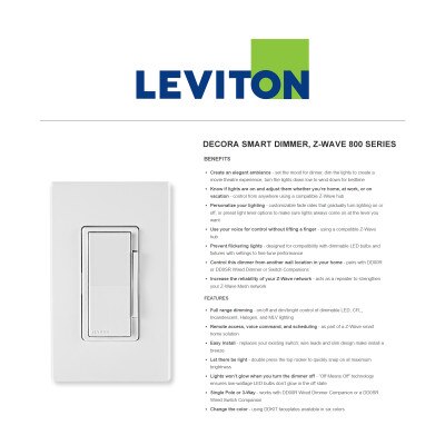 Leviton Decora Z-Wave 800 Series Smart Dimmer
