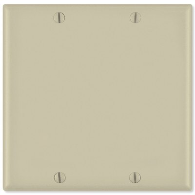 Leviton Blank Wallplate, 2-Gang, Ivory