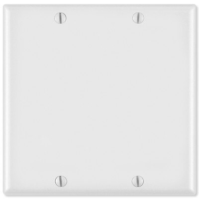 Leviton Blank Wallplate, 2-Gang, White