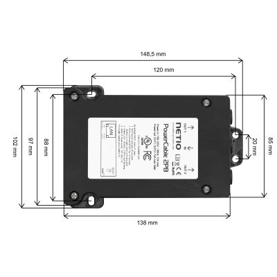 NETIO PowerCable 2PB Smart Flat Power Distribution Unit, Dual Output NEMA 5-15R