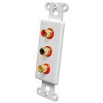 OEM Systems Pro-Wire Jack Plate (3 RCA), White