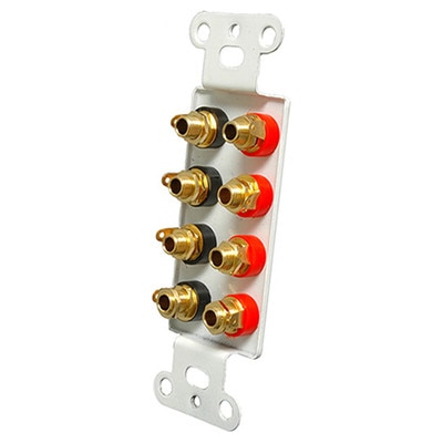 OEM Systems Pro-Wire Jack Plate (8 Banana Jacks), White (Open Box)