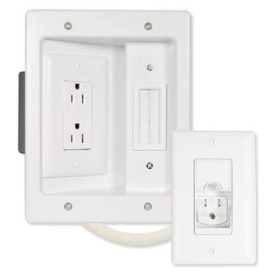 On-Q/Legrand In-Wall TV Power and Cable Management Kit, Pre-Wired