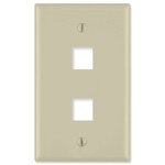 On-Q/Legrand Keystone Wallplate, Labeled, 1-Gang, 2-Port, Ivory