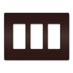 On-Q/Legrand Radiant Screwless Wallplate, 3-Gang, Brown