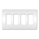 On-Q/Legrand Radiant Screwless Wallplate, 4-Gang, White