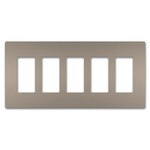 On-Q/Legrand Radiant Screwless Wallplate, 5-Gang, Nickel (Open Box)