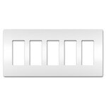 On-Q/Legrand Radiant Screwless Wallplate, 5-Gang, White