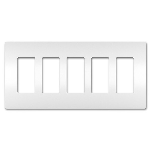 On-Q/Legrand Radiant Screwless Wallplate, 5-Gang, White
