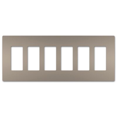 On-Q/Legrand Radiant Screwless Wallplate, 6-Gang, Nickel