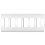 On-Q/Legrand Radiant Screwless Wallplate, 6-Gang, White