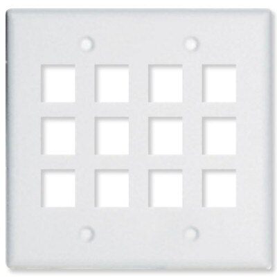 On-Q/Legrand Keystone Wallplate, 2-Gang, 12-Port