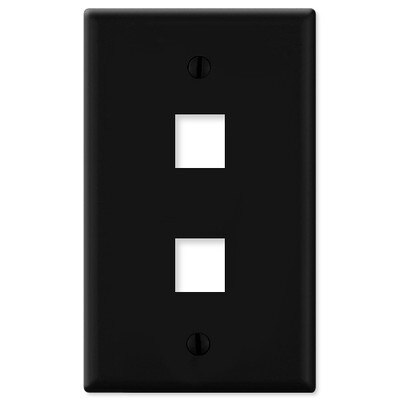On-Q/Legrand Keystone Wallplate, 1-Gang, 2-Port
