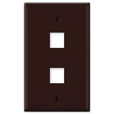 On-Q/Legrand Keystone Wallplate, 1-Gang, 2-Port