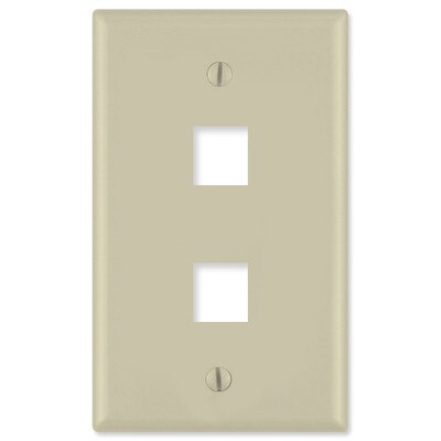 On-Q/Legrand Keystone Wallplate, 1-Gang, 2-Port