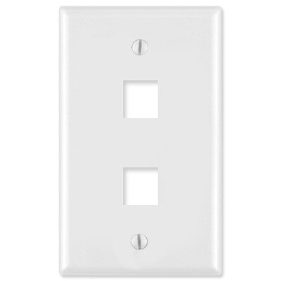On-Q/Legrand Keystone Wallplate, 1-Gang, 2-Port