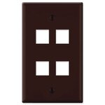 On-Q/Legrand Keystone Wallplate, 1-Gang, 4-Port