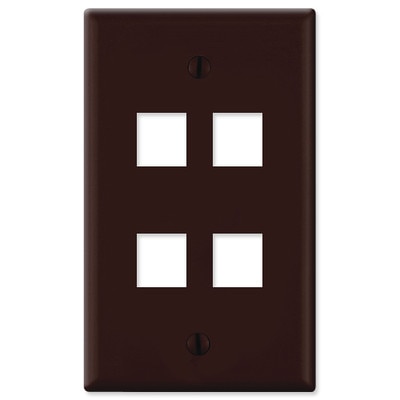 On-Q/Legrand Keystone Wallplate, 1-Gang, 4-Port