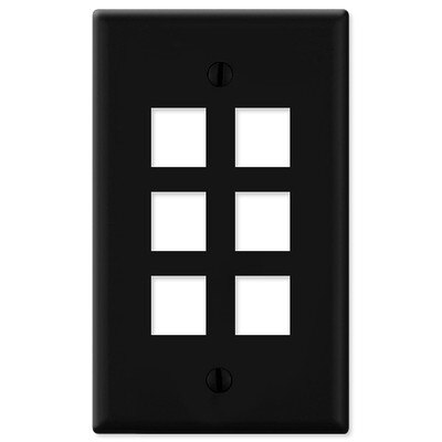On-Q/Legrand Keystone Wallplate, 1-Gang, 6-Port