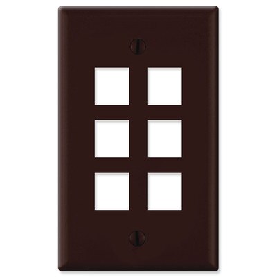 On-Q/Legrand Keystone Wallplate, 1-Gang, 6-Port