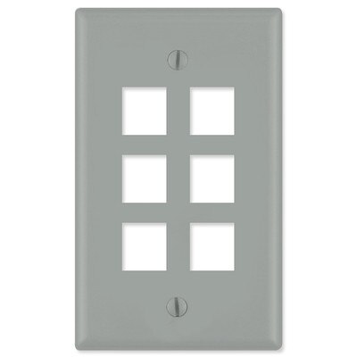 On-Q/Legrand Keystone Wallplate, 1-Gang, 6-Port