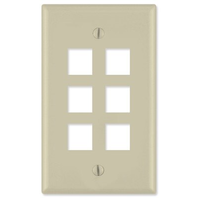 On-Q/Legrand Keystone Wallplate, 1-Gang, 6-Port