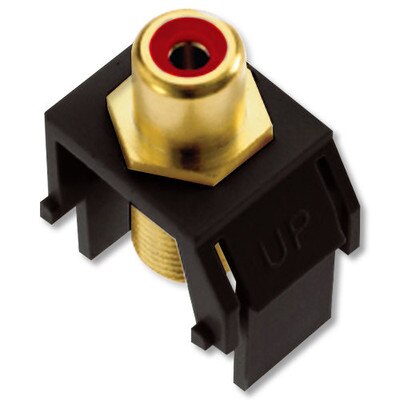 On-Q/Legrand RCA to F Keystone Snap-In Connector, Red Insert