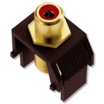 On-Q/Legrand RCA to F Keystone Snap-In Connector, Red Insert