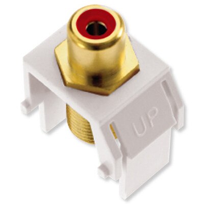 On-Q/Legrand RCA to F Keystone Snap-In Connector, Red Insert