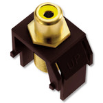On-Q/Legrand RCA to F Keystone Snap-In Connector, Yellow Insert