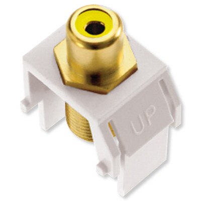 On-Q/Legrand RCA to F Keystone Snap-In Connector, Yellow Insert