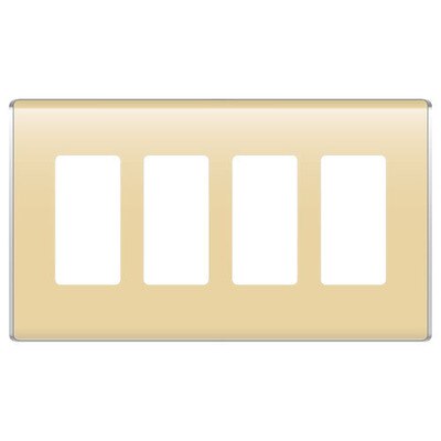 On-Q/Legrand Studio Design Wallplate, 4-Gang