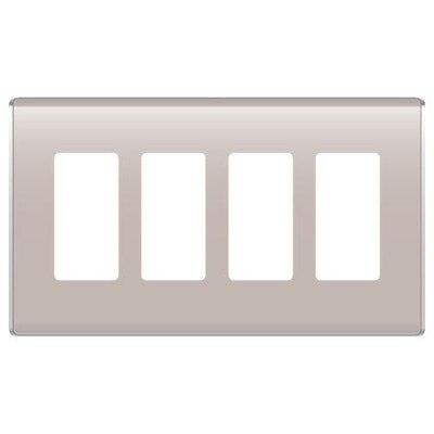 On-Q/Legrand Studio Design Wallplate, 4-Gang