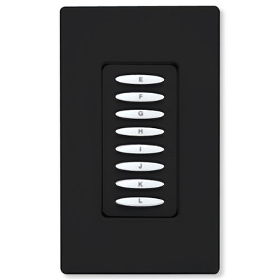 PCS PulseWorx UPB Dimmer Wall Switch, 8 Button, Black